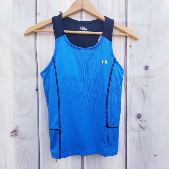 Under Armour Tops - Under Armour Blue and Black Racerback Tank Size M